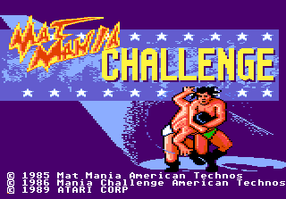 Mat Mania Challenge title screen for Atari 7800